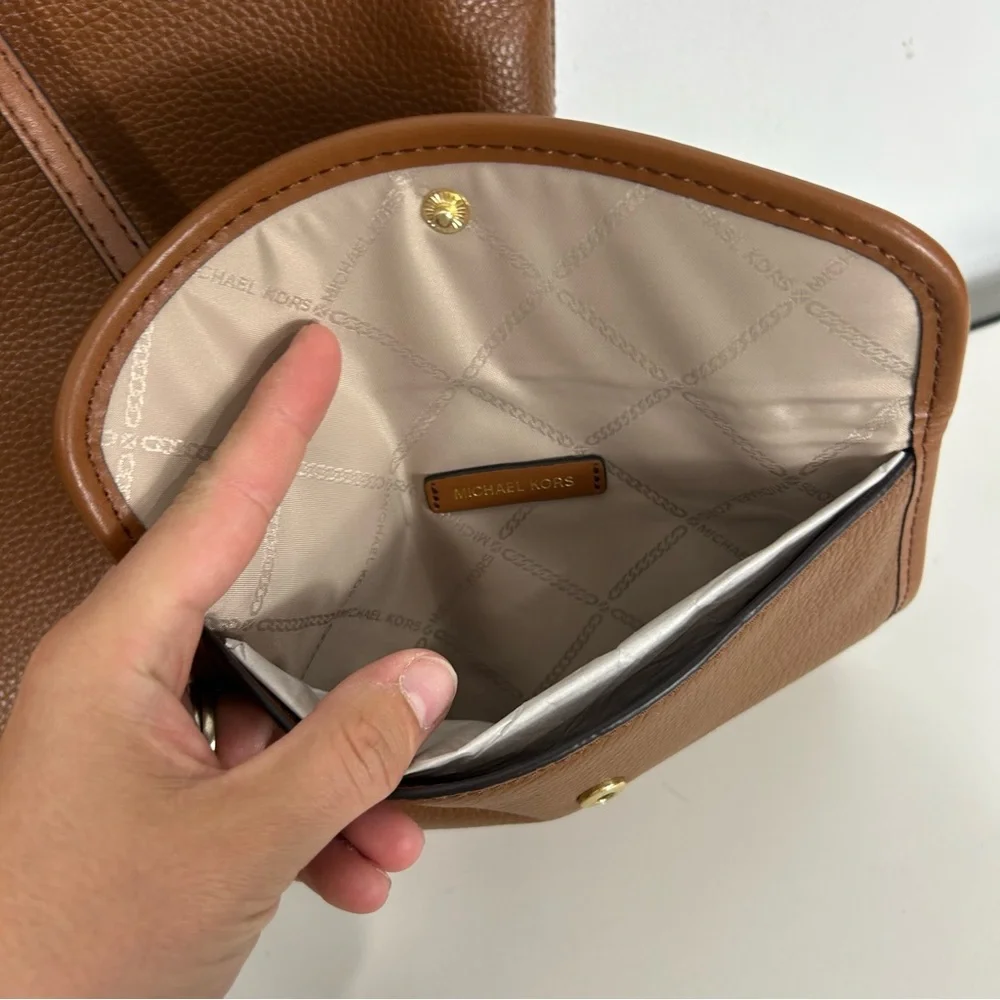 Michael Kors Brown Leather Tote with Matching Pouch